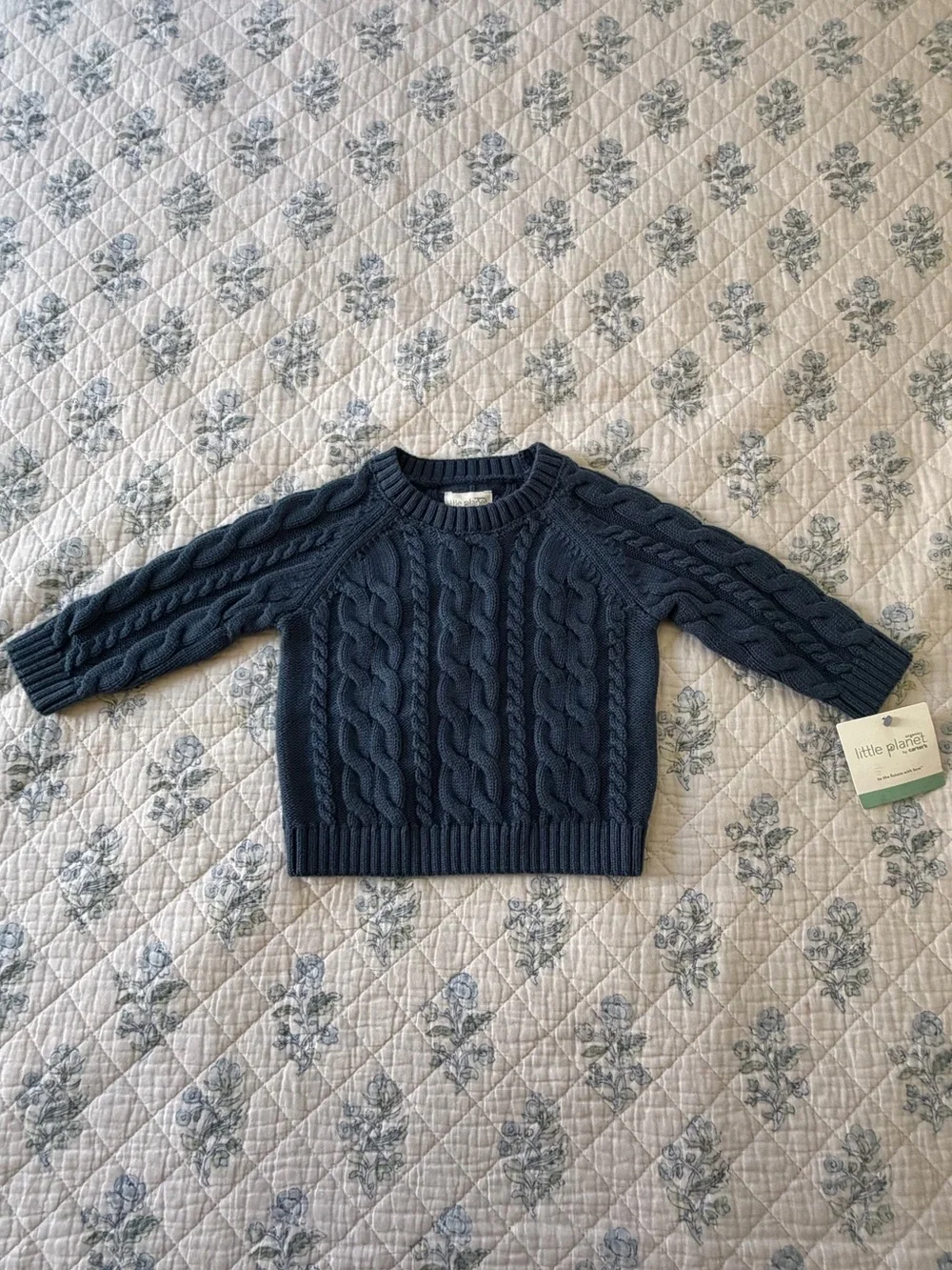 Little Planet Navy Cable Knit Sweater - Kids